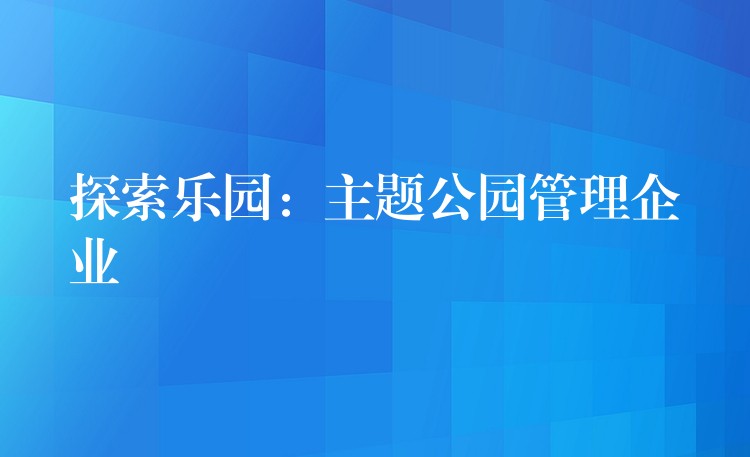 探索乐园：主题公园管理企业